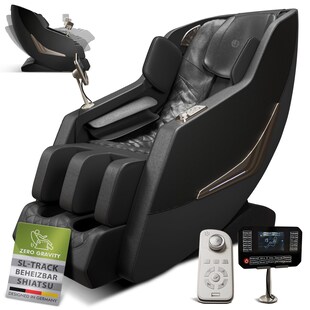 Juskys Massagesessel Paros mit Zero Gravity, Shiatsu, SL-Track & Wärmefunktion – Schwarz 