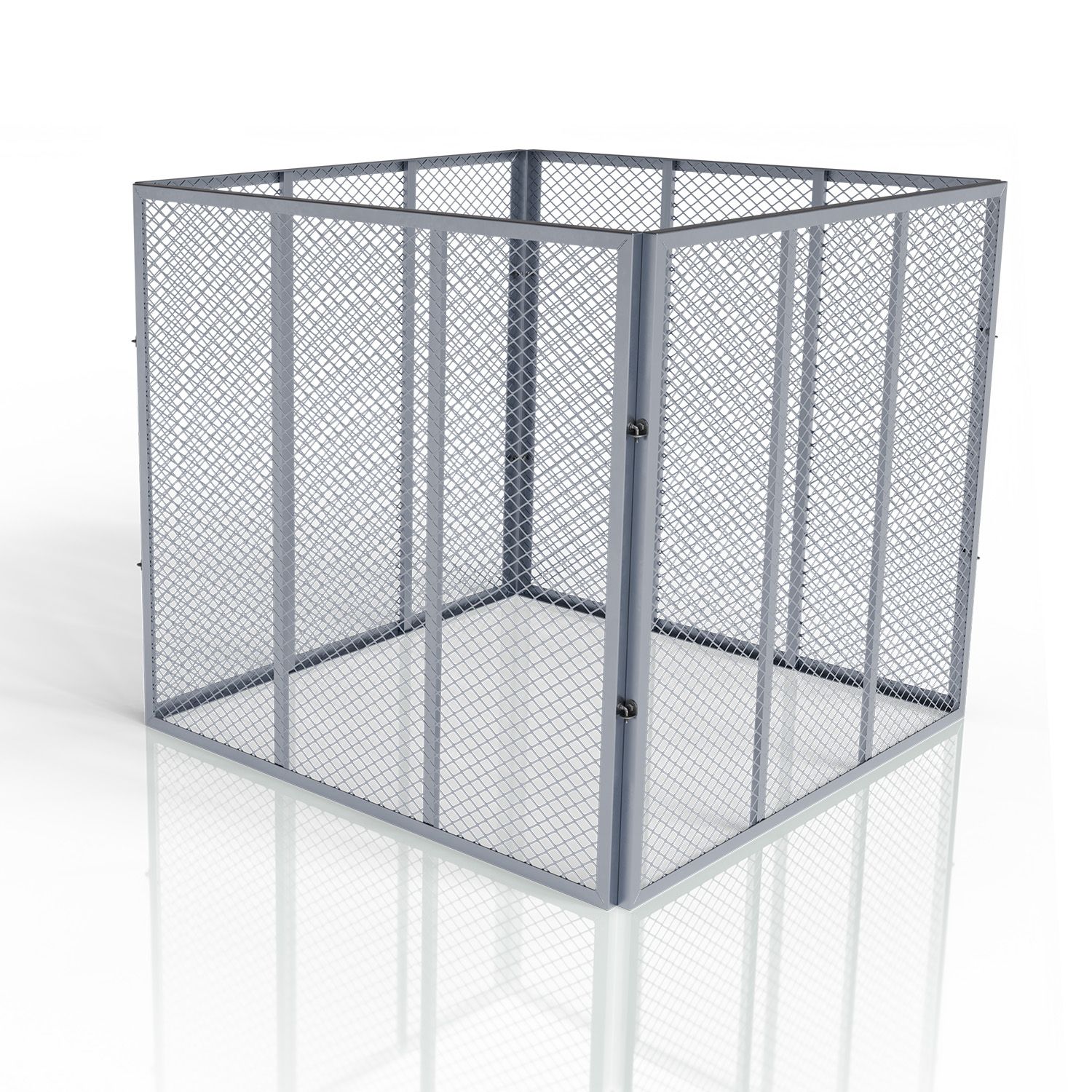 Juskys Komposter 450 L aus Stahl, witterungsbest&auml;ndig, mit Bel&uuml;ftung & Stecksystem &ndash; Silber 