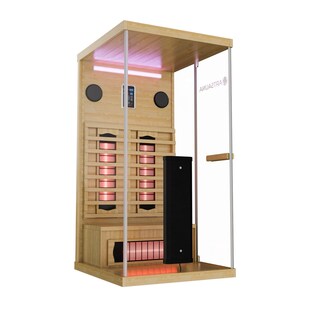 Infrarotkabine / Wärmekabine Göteborg 90 x 90 x 190 für 1 Person mit Vollspektrumstrahlern & Hemlockholz 