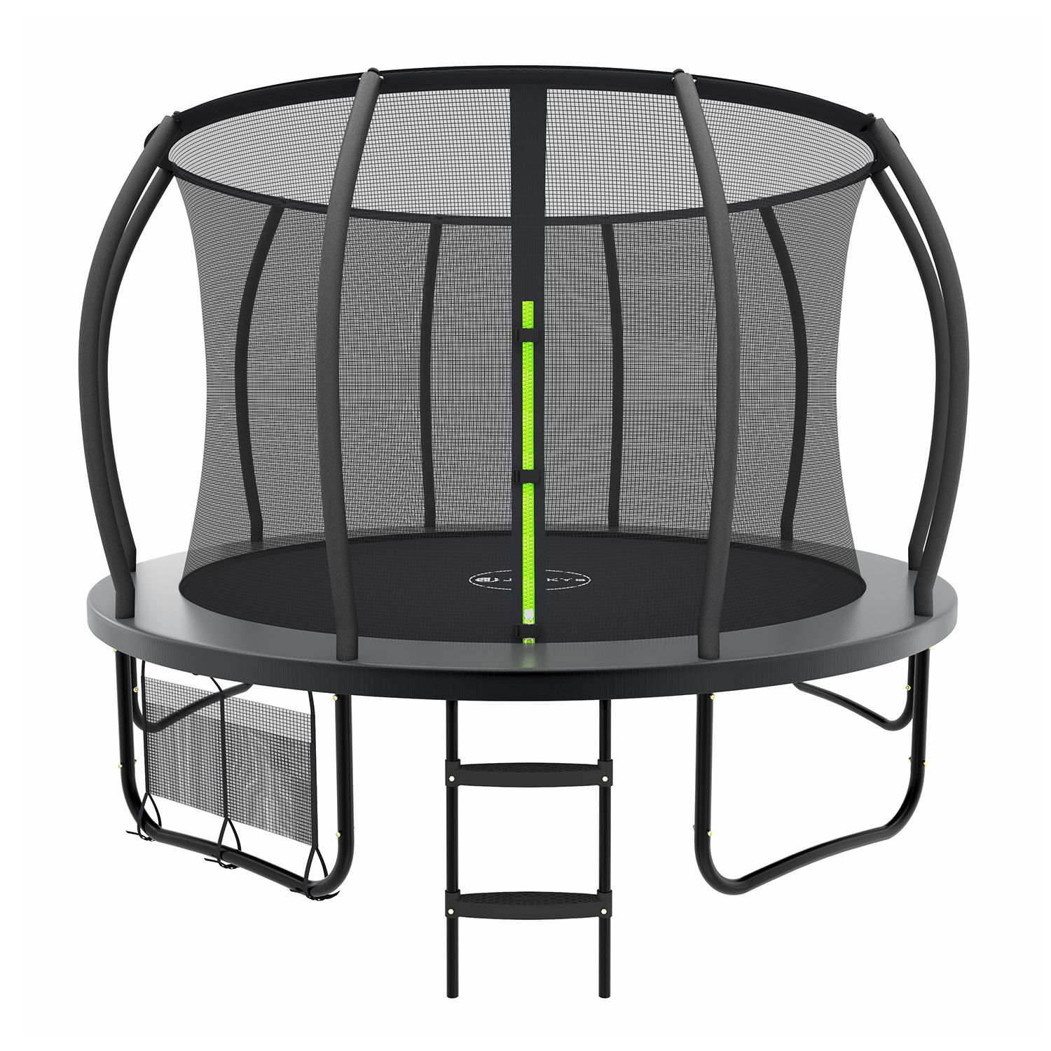 Juskys Trampolin SkyBounce L &Oslash; 366 cm &ndash; Gartentrampolin mit PowerSpring Sprungfedern & Leiter 