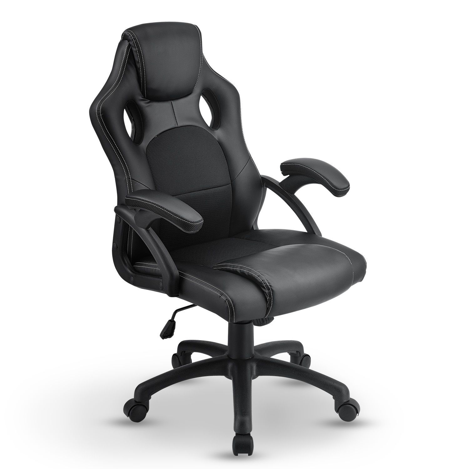 Juskys Racing Schreibtischstuhl Montreal ergonomisch B&uuml;rostuhl PC Gaming Stuhl &ndash; schwarz 