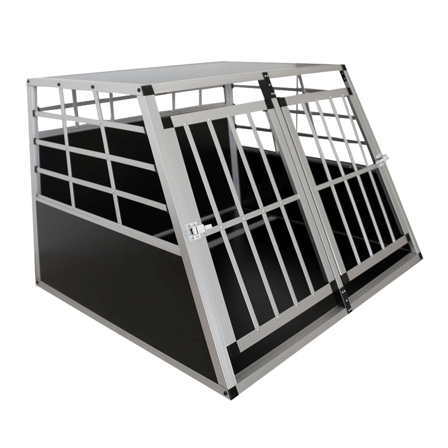 Juskys Alu Hundetransportbox XL - 96&times;90&times;71 cm verschlie&szlig;bar & pflegeleicht - Hundebox f&uuml;r Hunde 