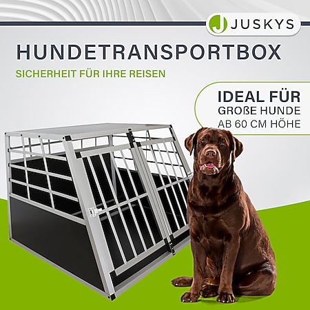 Juskys Alu Hundetransportbox XL - 96×91×70 cm verschließbar