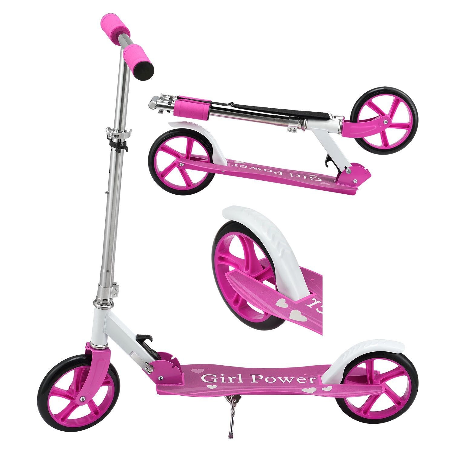ArtSport Scooter Cityroller Big Wheel 205mm R&auml;der klappbar h&ouml;henverstellbar Kinder-Roller ab 3 Jahre 