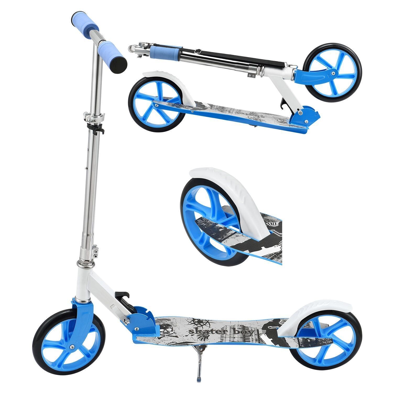 Scooter Cityroller Graffity Big Wheel 205mm Räder klappbar höhenverstellbar - ab 3 Jahre