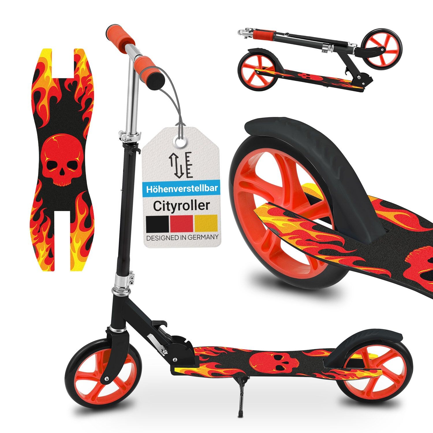 Scooter Cityroller Fire Big Wheel 205 mm Räder klappbar höhenverstellbar – ab 3 Jahre