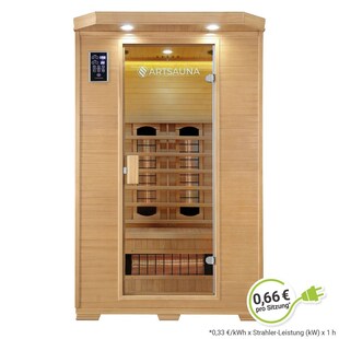 Artsauna Infrarotkabine Wärmekabine Oslo mit Vollspektrumstrahlern & Hemlockholz 