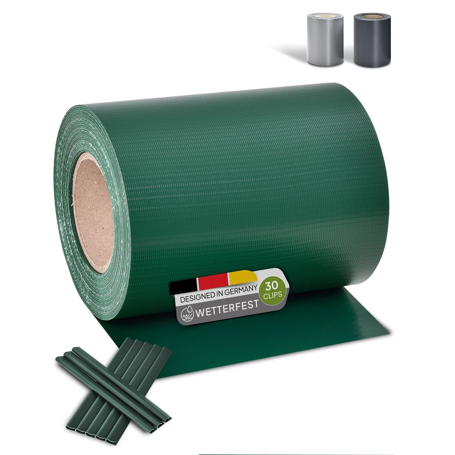 Juskys PVC Sichtschutzstreifen Doppelstabmatten Zaun - 35m x 19 cm gr&uuml;n Zaunfolie Sichtschutz 