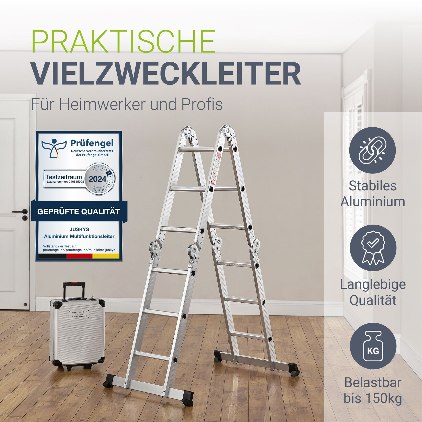 Aluminium Multifunktionsleiter 3,6m Tragfähigkeit bis