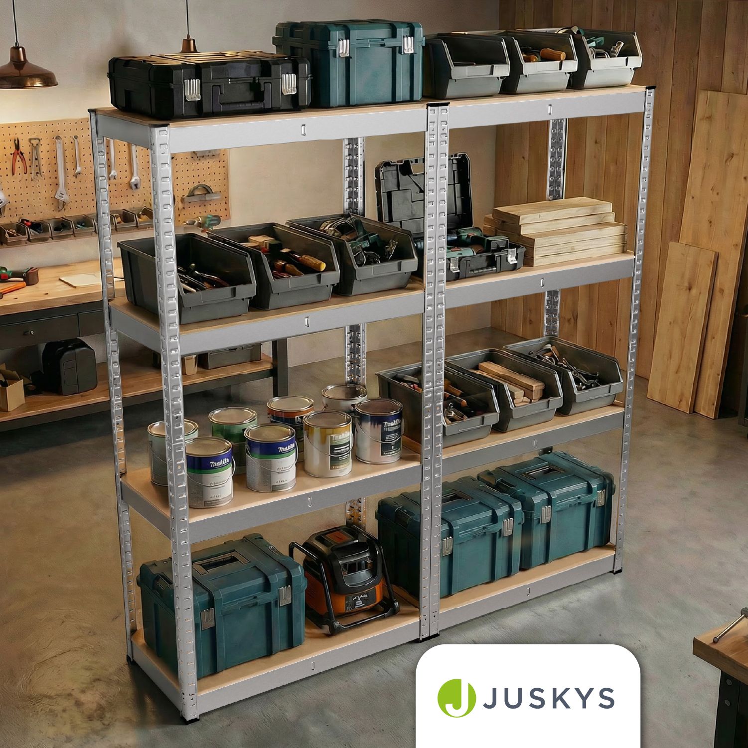 Juskys Set of 2 storage racks Easy 2 x 160 x 80 x 40 cm (H x W x D