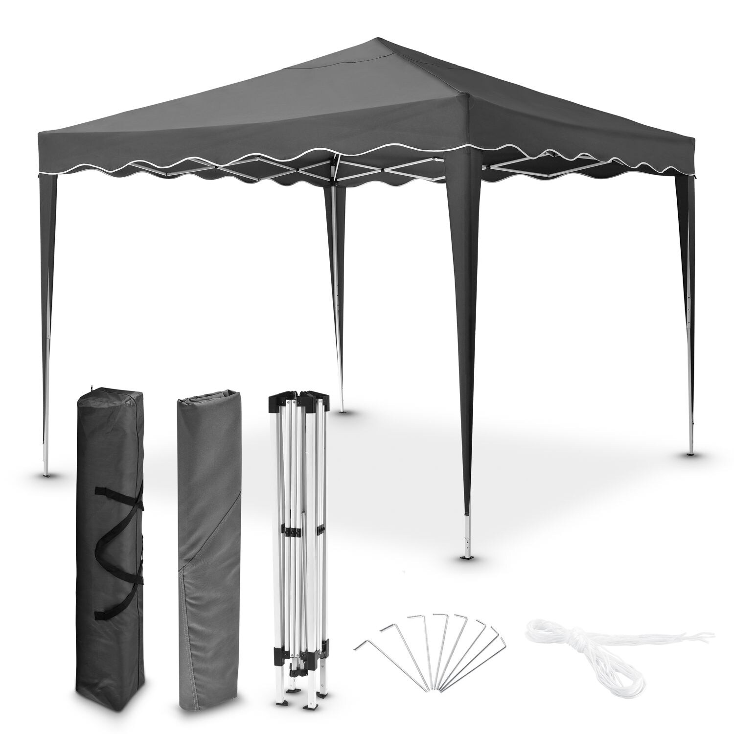 Juskys Faltpavillon Vivara 3x3 m mit Tasche &ndash; UV50+ Sonnenschutz Pavillon h&ouml;henverstellbar& faltbar 