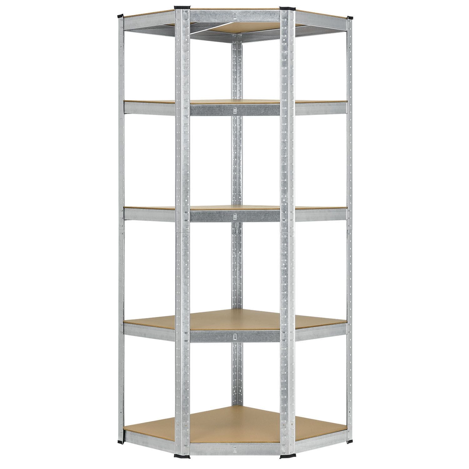 Juskys Lageregal Corner Basic 180 x 70 x 40-70 cm | 875 kg | 5 B&ouml;den | Schwerlastregal Metall 