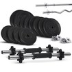 Artsport 3in1 Hantelset mit 2 Kurzhanteln, 1 Langhantel & 1 SZ Curlhantel – 12 Gewichte mit 60kg