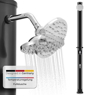 Juskys Solardusche Victoria 20 l – Gartendusche mit Regendusche – Schwarz 