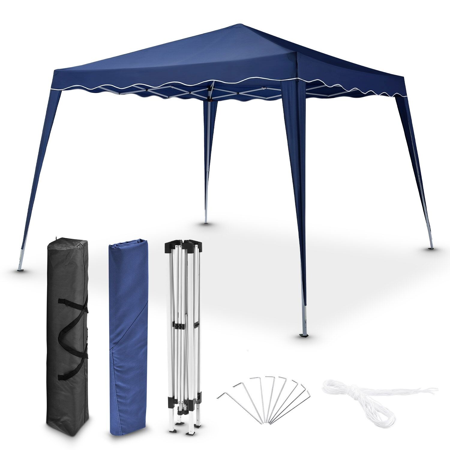Juskys Faltpavillon Vivara 3x3 m mit Tasche &ndash; UV50+ Sonnenschutz Pavillon h&ouml;henverstellbar& faltbar 