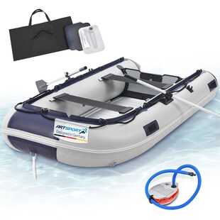 ArtSport Schlauchboot 3,20 m mit 2 Sitzbänke, Aluboden, Paddel, Pumpe, Tasche & Reparaturset 