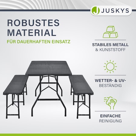 Juskys Bierzeltgarnitur Passau 3-teilig klappbar 220 cm - Festzeltgarnitur  aus Holz Natur bei Marktkauf online bestellen