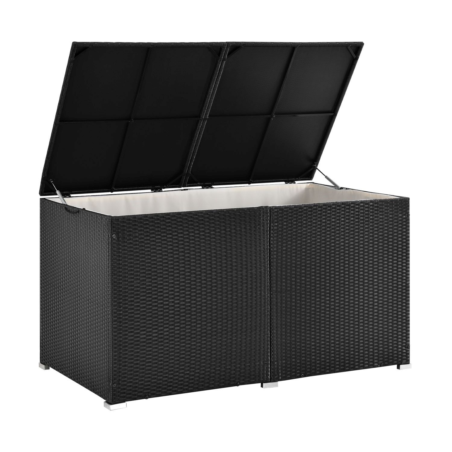 Juskys Polyrattan Auflagenbox Ikaria 950 L mit Deckel & Innenplane &ndash; Garten Kissenbox Gartenbox 
