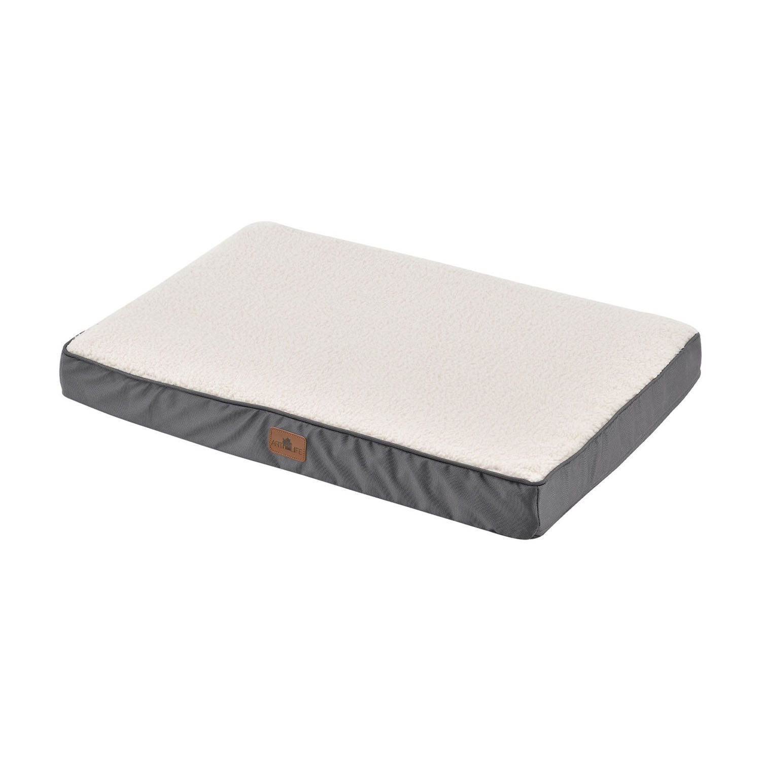 Juskys Hundebett Milow orthop&auml;disch & flauschig - 76x51x8 cm - Bezug abnehmbar & waschbar &ndash; beige 