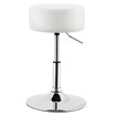 Juskys Schminktisch Hocker Tonia rund Ø 33 cm, höhenverstellbar 49 - 64 cm, Kunstlederüberzug Weiß
