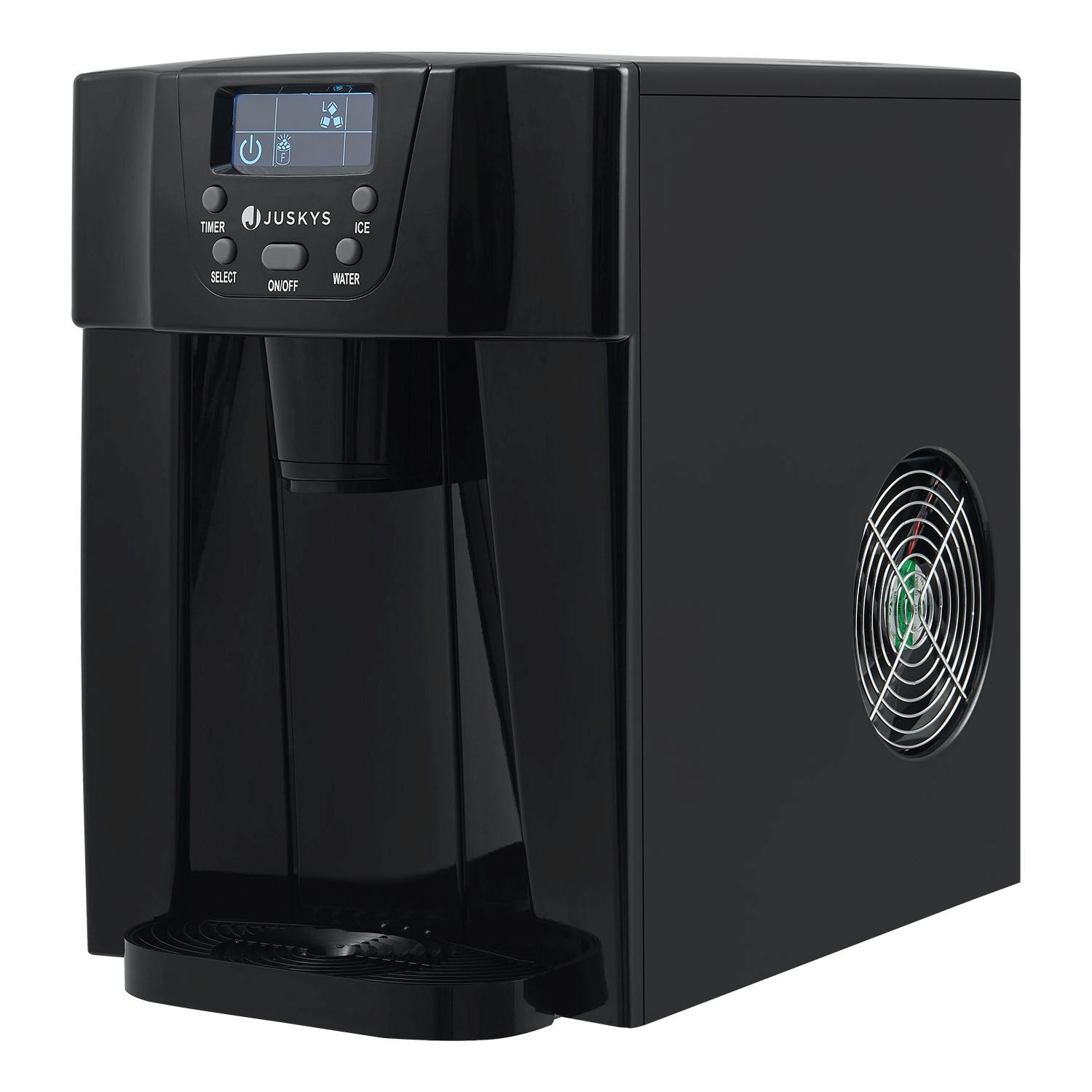 Juskys Eisw&uuml;rfelmaschine PIM200L &ndash; 2 Eisw&uuml;rfelgr&ouml;&szlig;en, Timer &ndash; Elektrischer Eisw&uuml;rfelbereiter Schwarz 