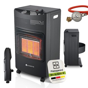 Juskys Gasheizung GS42US – Infrarot-Heizstrahler bis 4200 W für Terrasse & Outdoor in Schwarz 