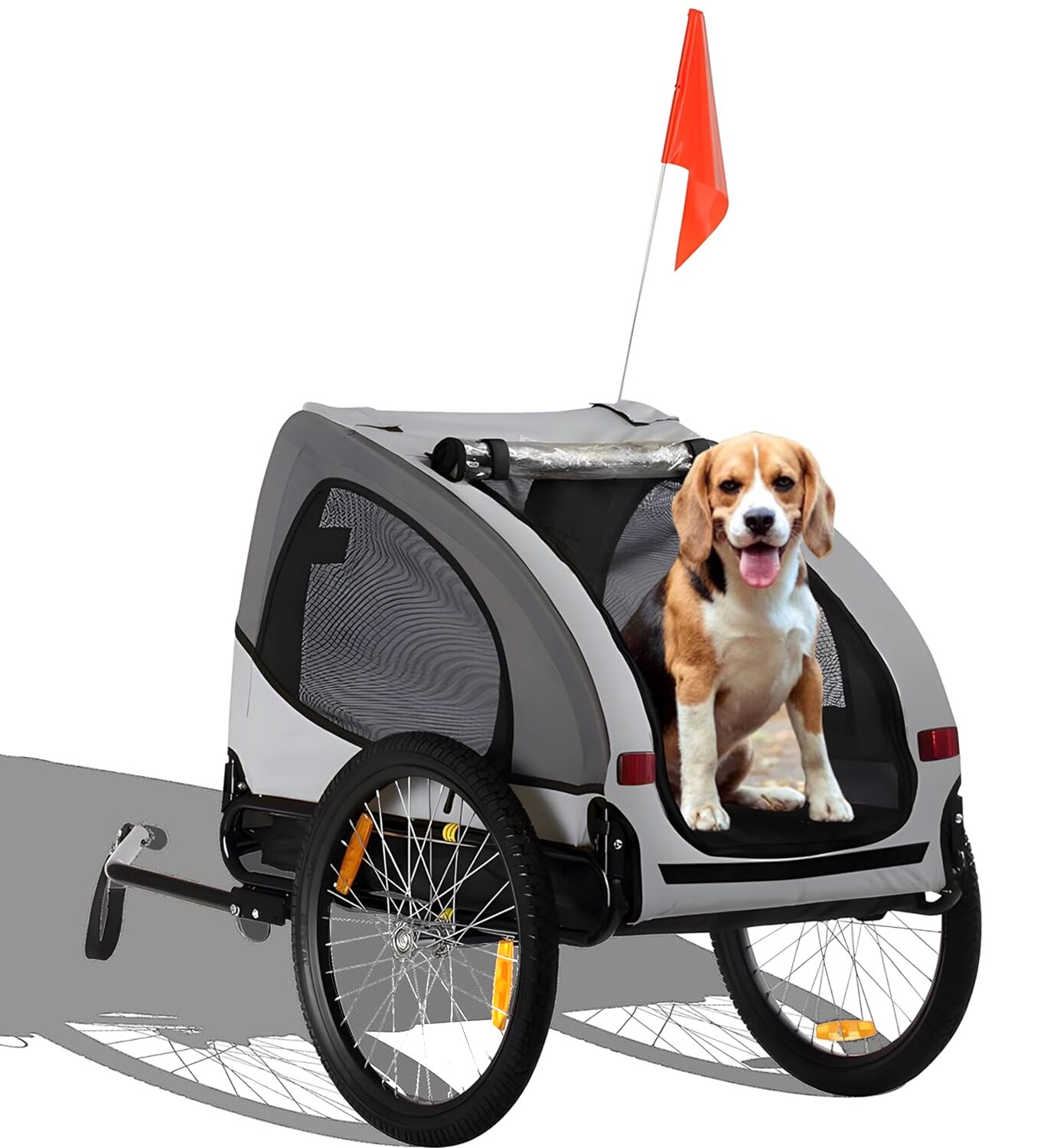 zoomundo Hundeanh&auml;nger Fahrradanh&auml;nger f&uuml;r Hunde - Buddy in Grau 