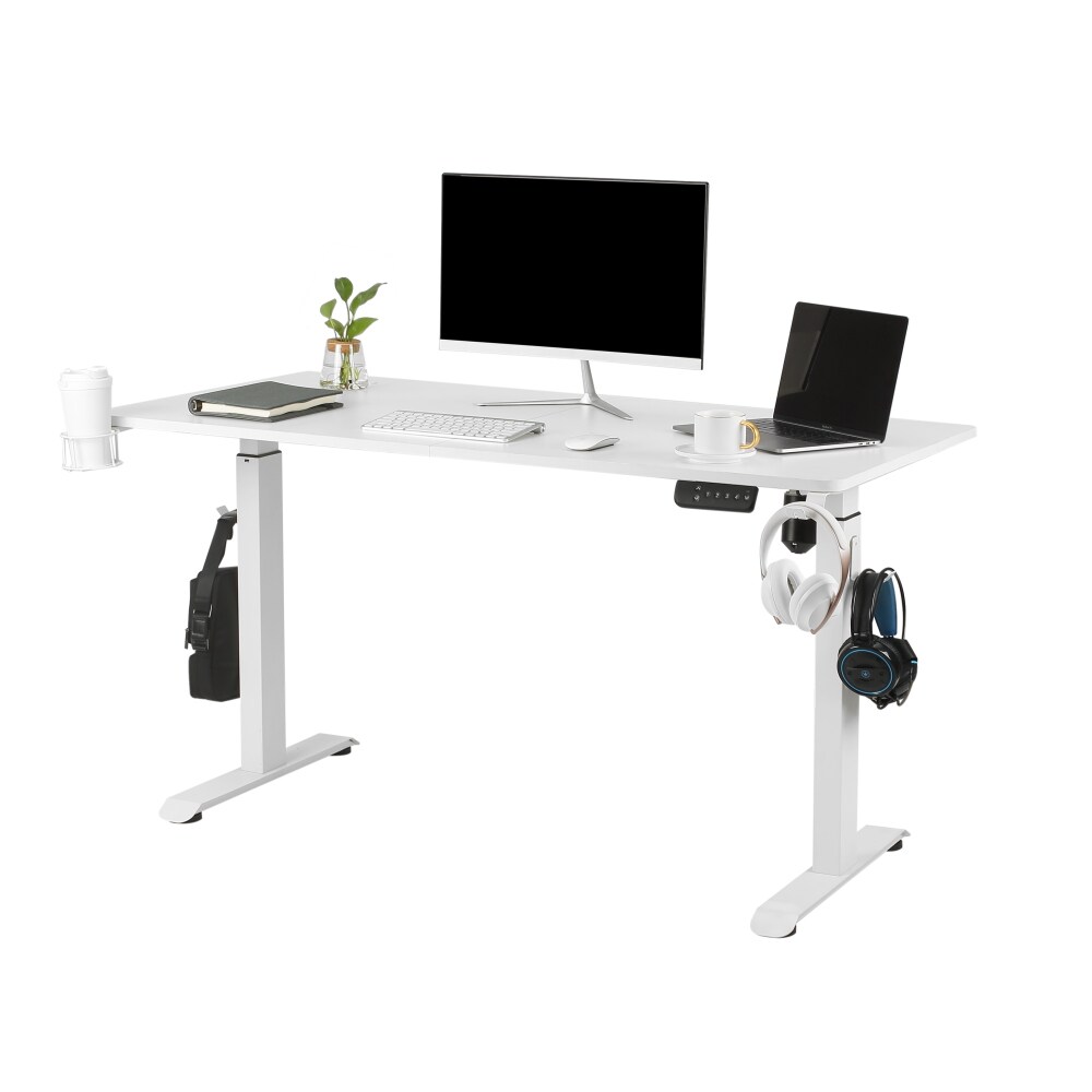 Makika H&ouml;henverstellbarer Schreibtisch elektrisch 140 x 70 cm - Wei&szlig; 