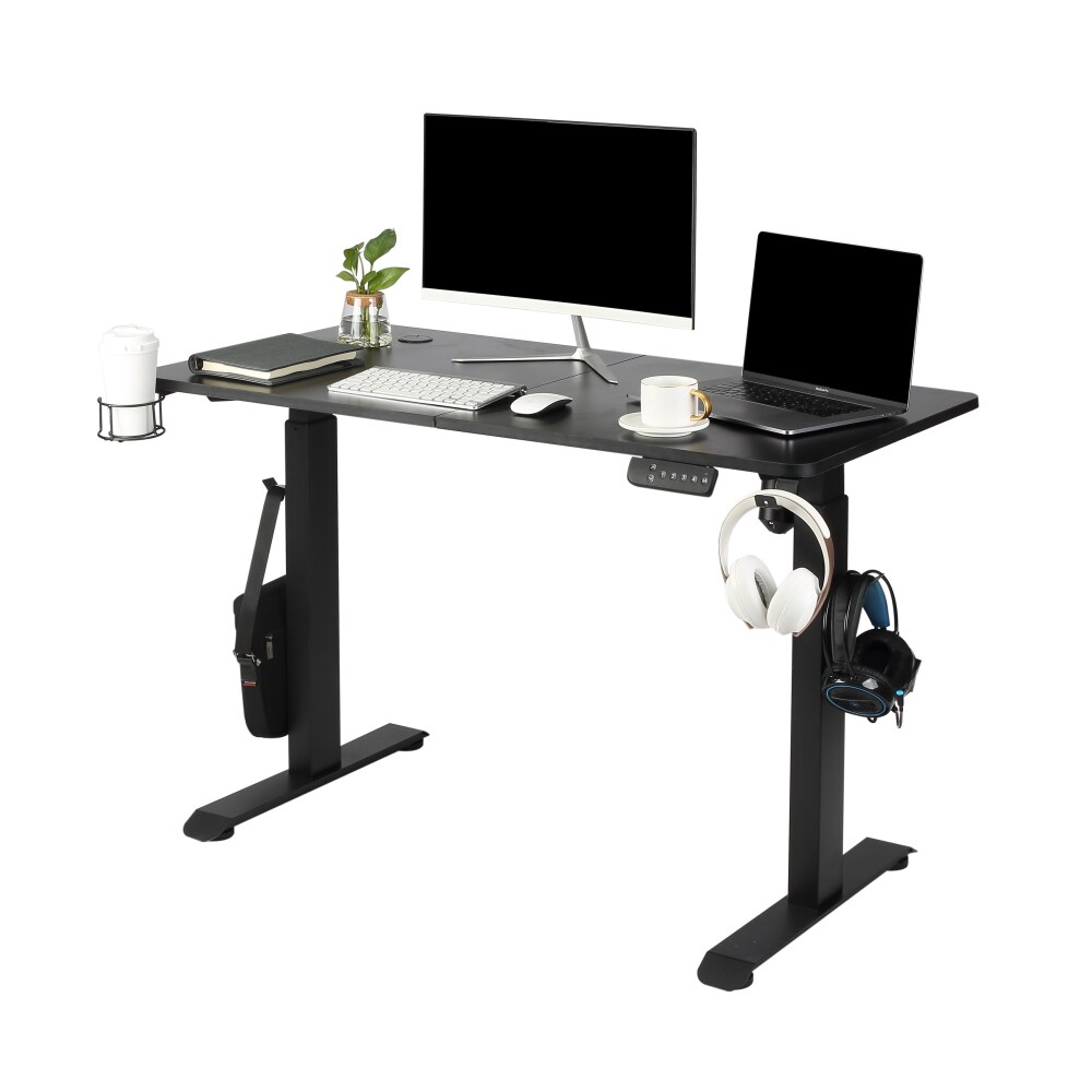 Makika H&ouml;henverstellbarer Schreibtisch elektrisch 120 x 60 cm - Schwarz 