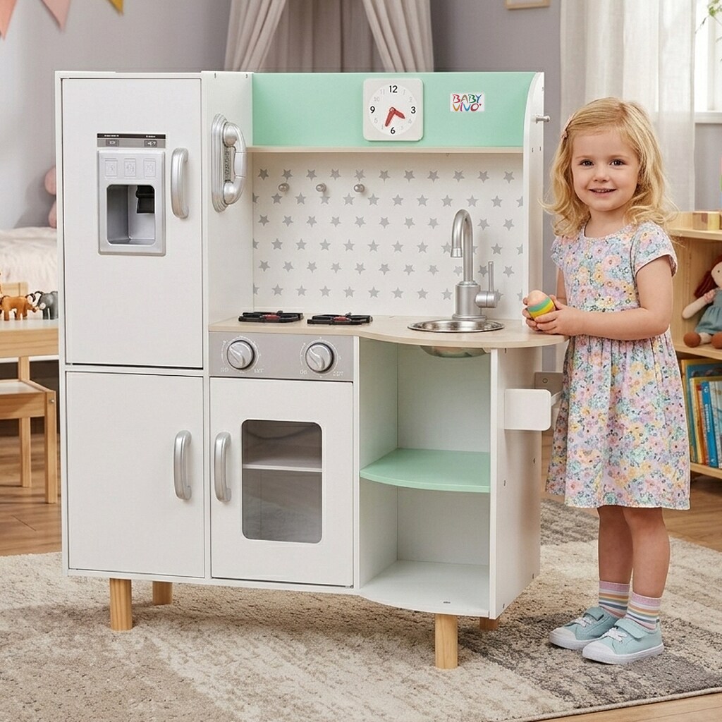 Kinderküche Spielküche aus Holz - Gustavo in Weiß