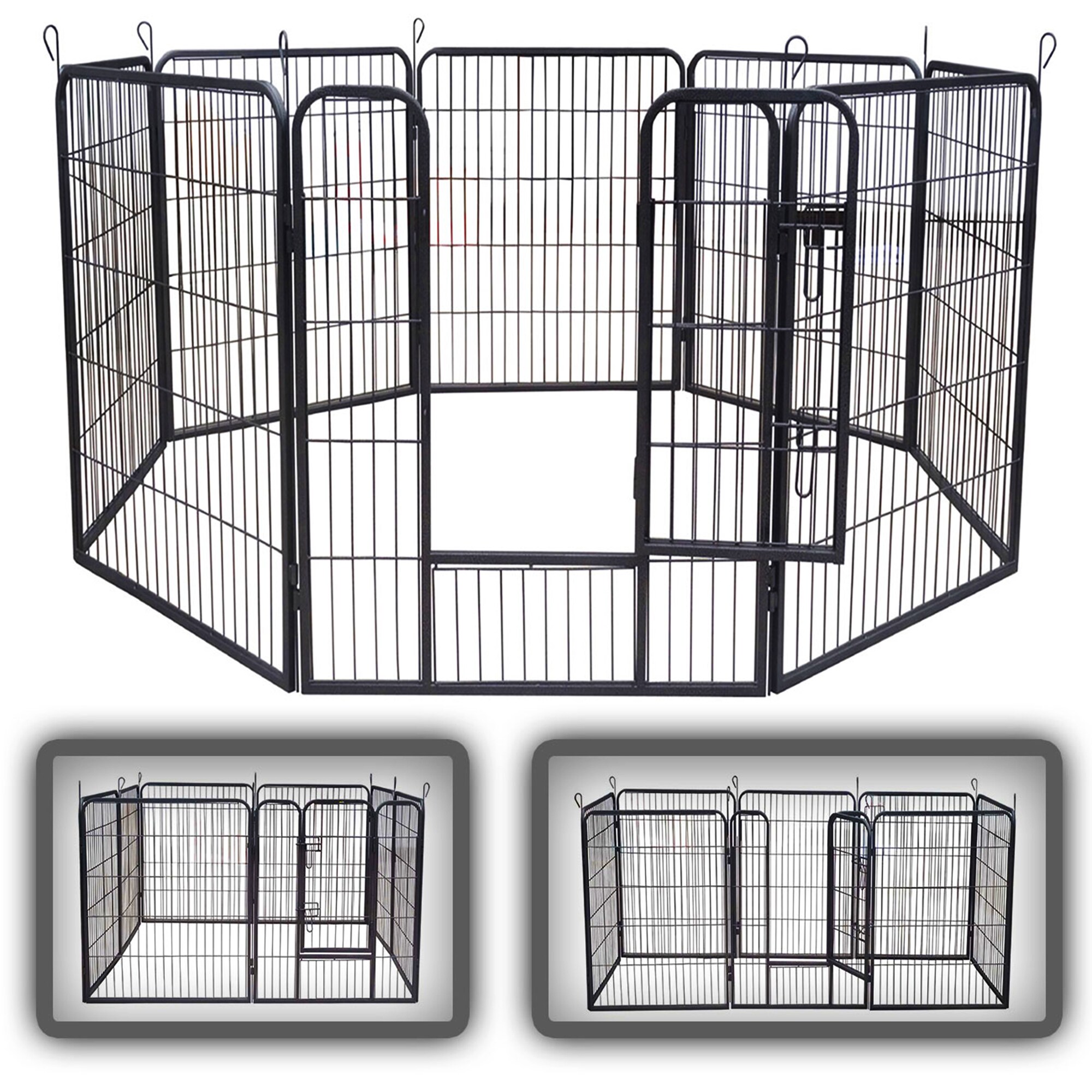 zoomundo Welpenauslauf / Freilaufgehege 8-Eck - XL - BLACK EDITION 