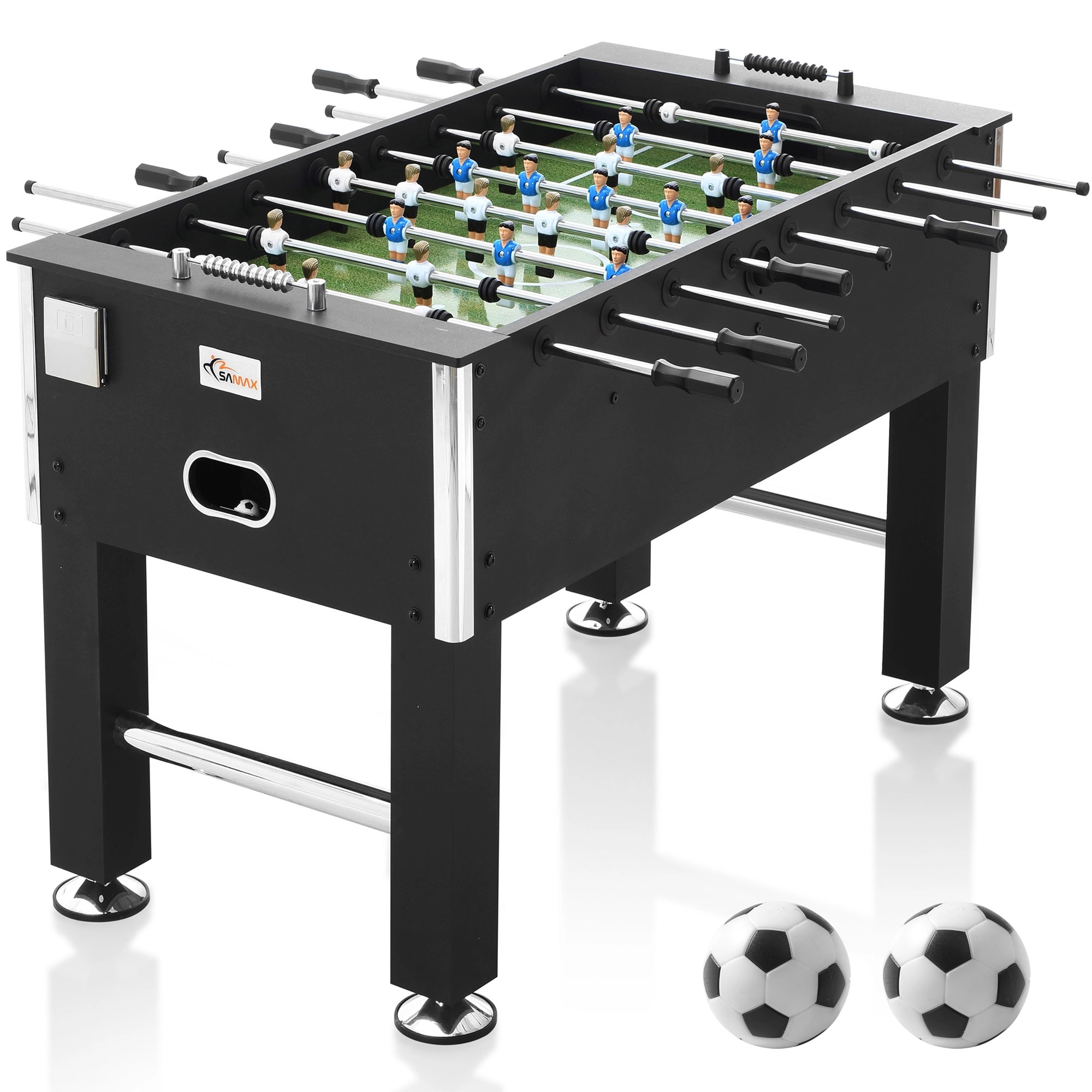 SAMAX Kickertisch / Tischfu&szlig;ball aus Holz mit 2 Getr&auml;nkehalter LEGEND in Schwarz 