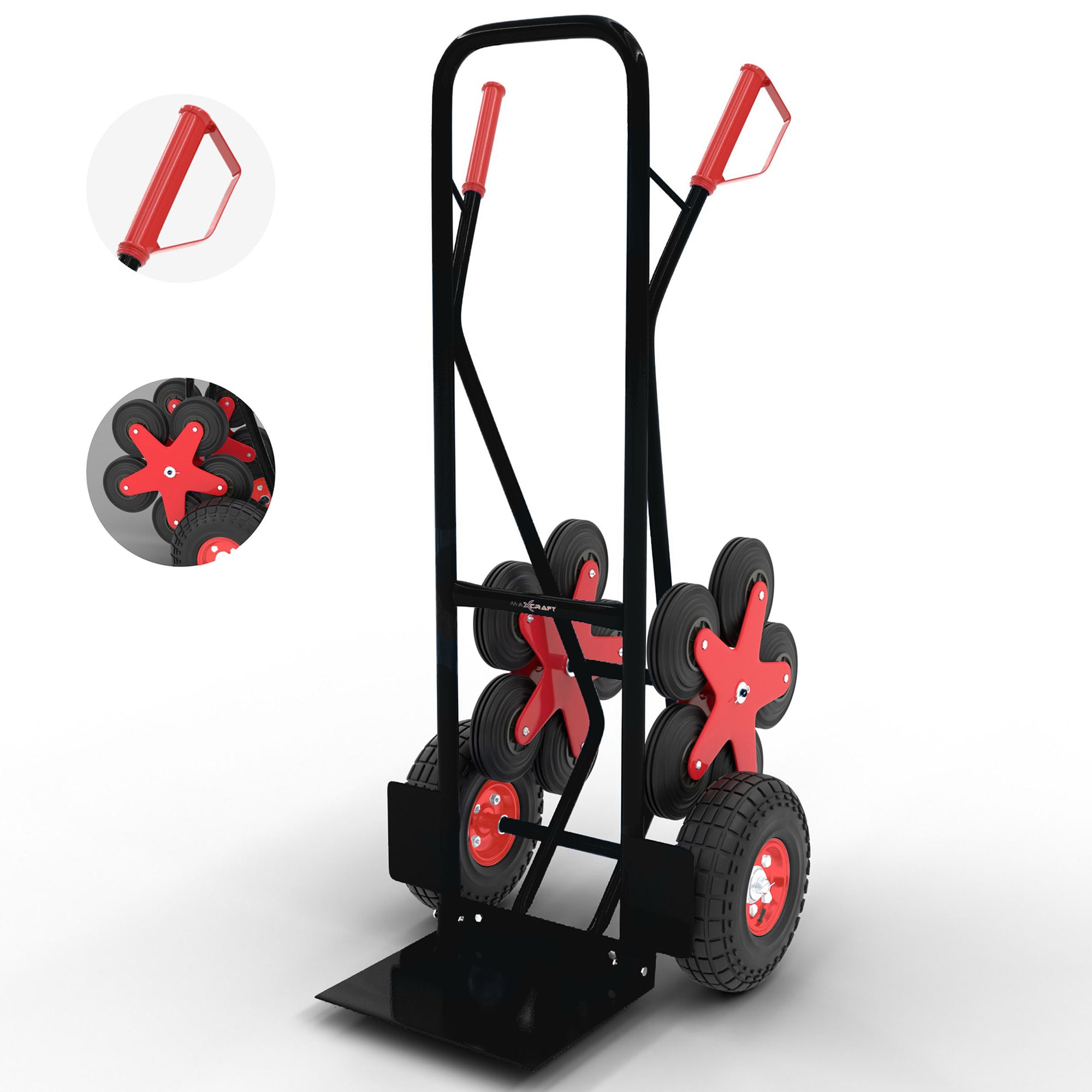 MAXCRAFT Treppenkarre bis 200 kg - 12 R&auml;der in Schwarz 