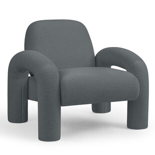 Makika Loungesessel Einzelsofa Lia aus Bouclé in Grau 