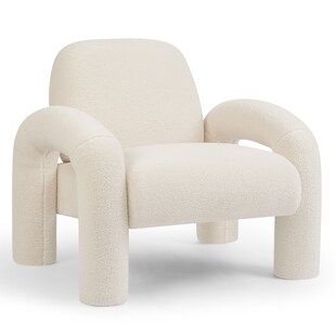 Makika Loungesessel Einzelsofa Lia aus Bouclé in Weiß 