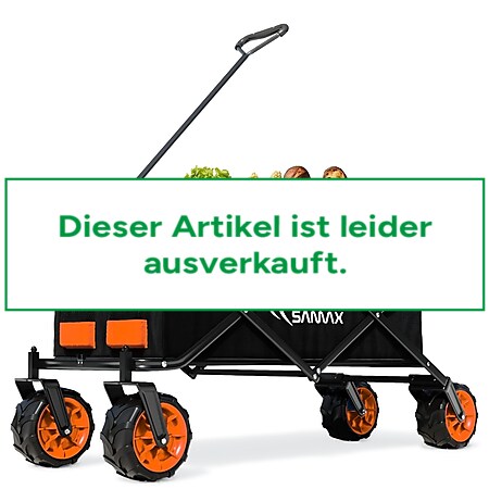 SAMAX Faltbarer Bollerwagen Offroad - Schwarz / Orange 