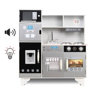 Baby Vivo Kinderküche Spielküche mit LED Licht und Sound Wasserspender - Mattheo in Weiß 