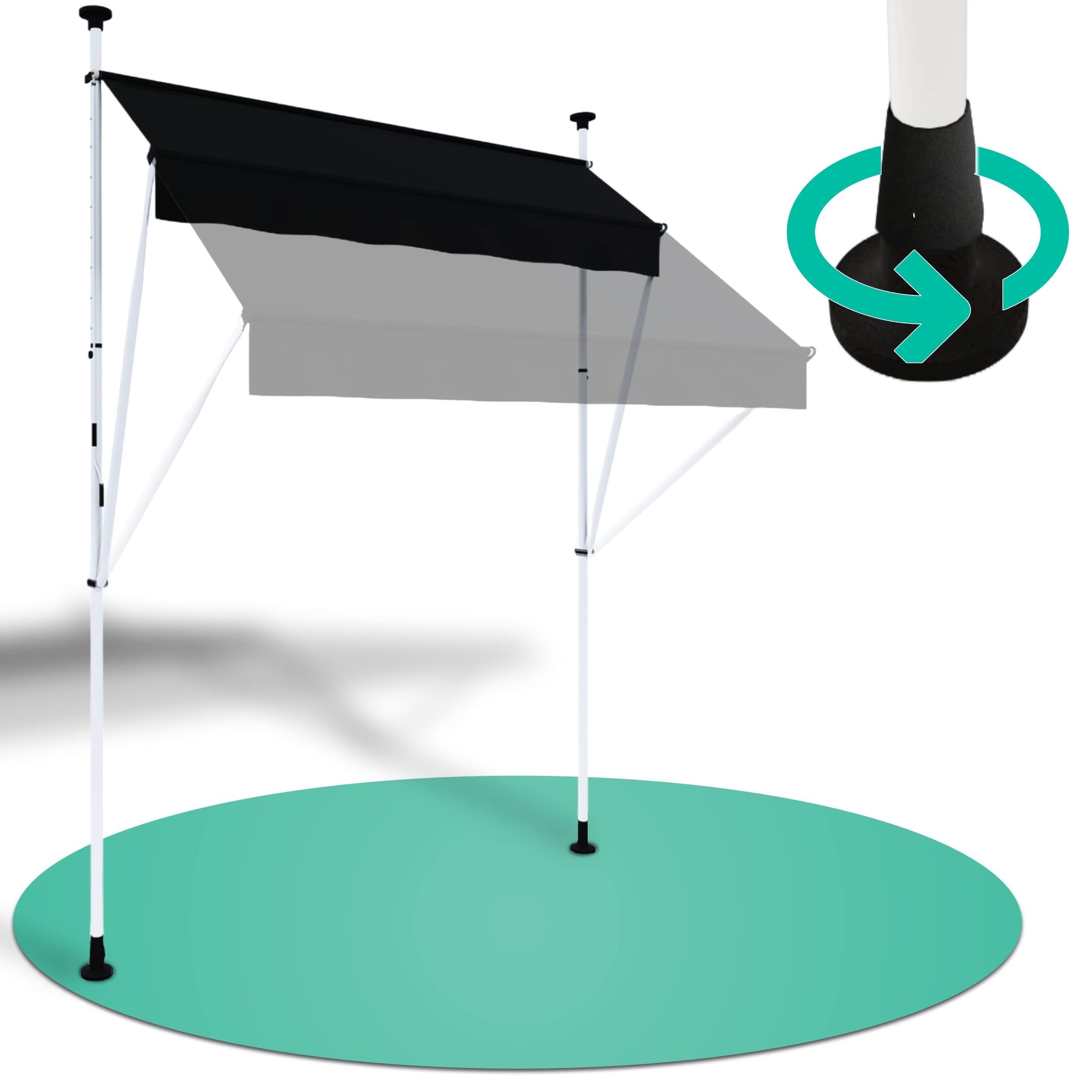 Strattore Klemmmarkise / Balkonmarkise Sonnenschutz 350 cm - Anthrazit 