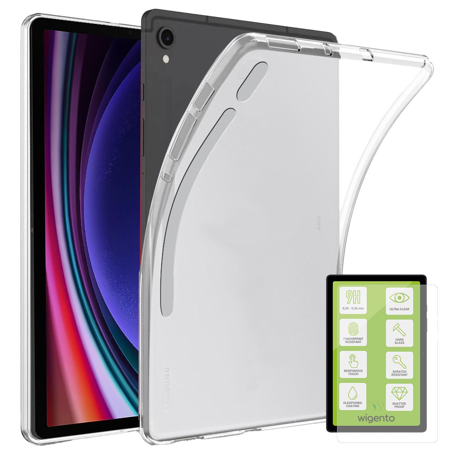 F&uuml;r Samsung Galaxy Tab S10 Lite / S10 FE / S9 / S9 FE H&uuml;lle + H9 Glas 