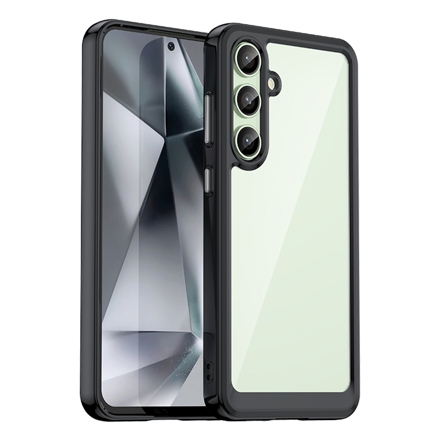 F&uuml;r Samsung Galaxy S24 FE Colorful Series Hybrid Schutz H&uuml;lle Schwarz 