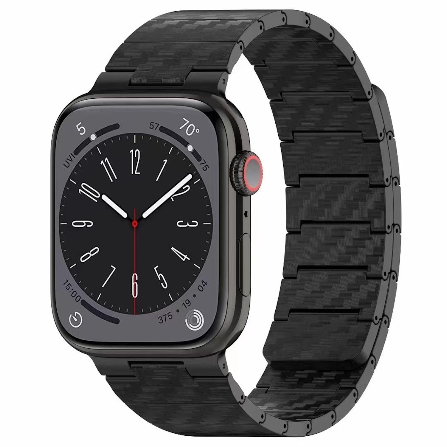 F&uuml;r Apple Watch SE 2023 40mm Carbonfaser Magnetisches Armband Schwarz 