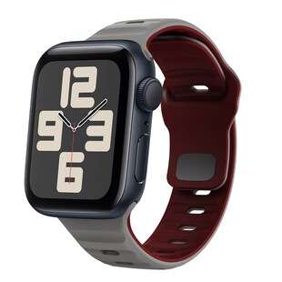 Für Apple Watch SE 2023 44mm Silikon Wellenstruktur Armband Grau 