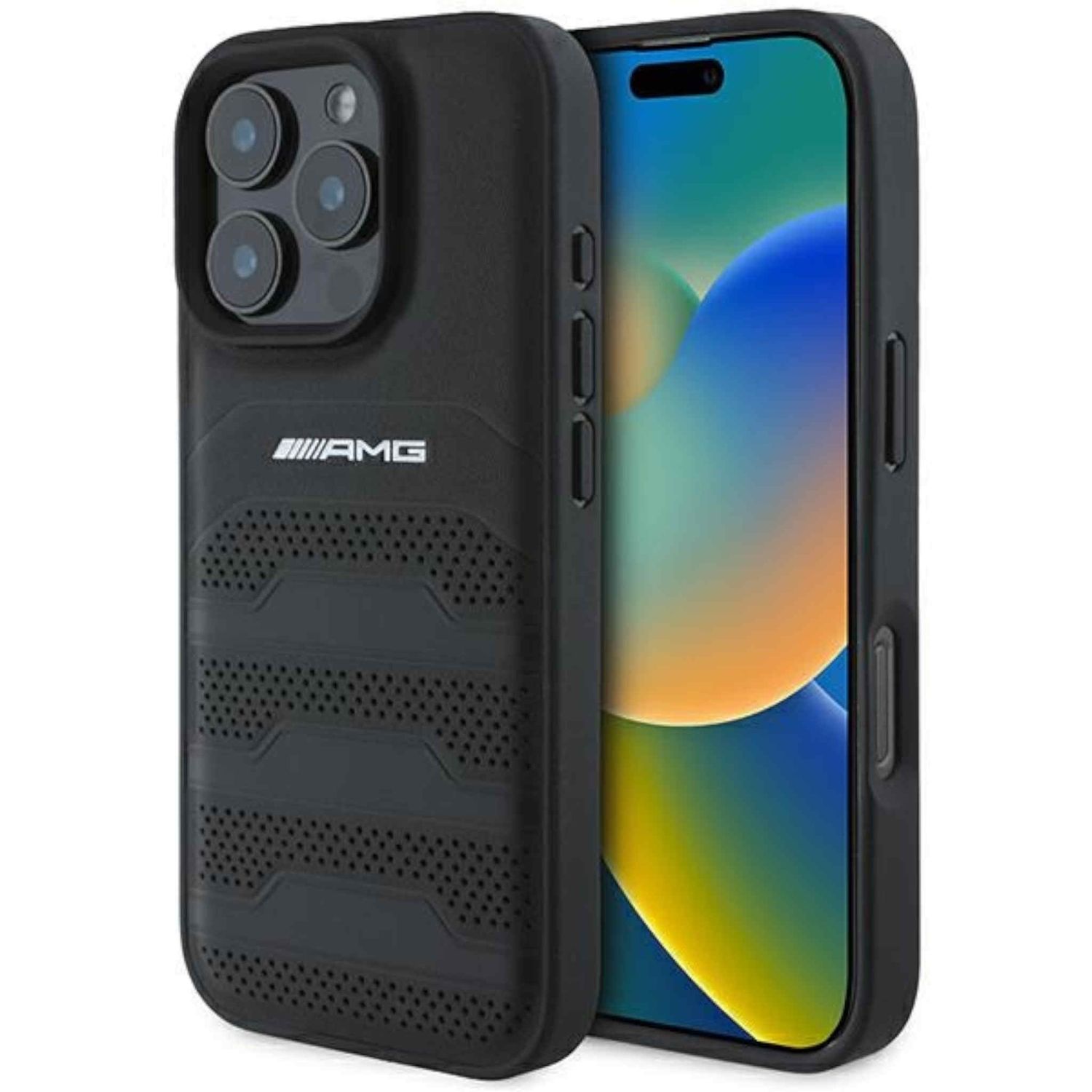 AMG f&uuml;r Apple iPhone 16 Pro Max Hardcase Debossed Lines Black 