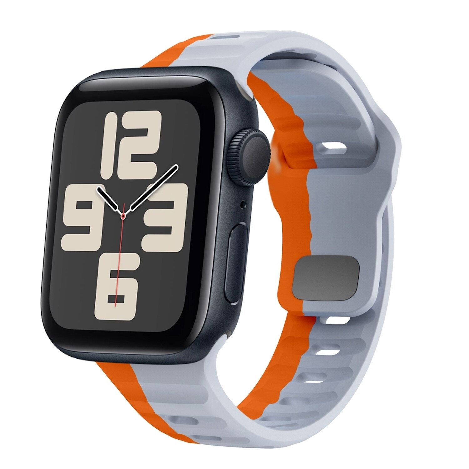 F&uuml;r Apple Watch SE 2023 40mm Silikon Wellenstruktur Armband Orange 