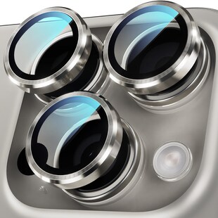 Für Apple iPhone 16 Pro / 16 Pro Max Aluminium Ring + H9 Glas Silber 