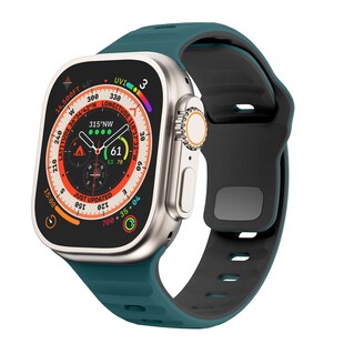 Für Apple Watch Ultra 2 / 1 49mm Silikon Design Wellen Armband D- Grün 