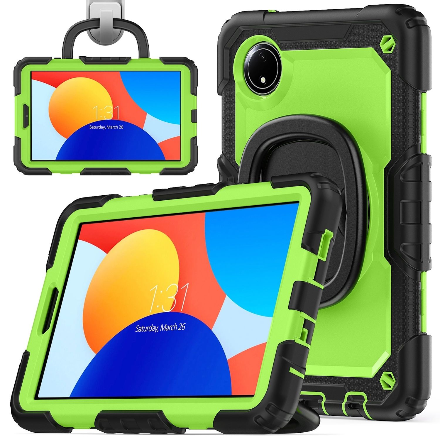 F&uuml;r Xiaomi Redmi Pad SE 8.7 360 Grad Rotation Hybrid PC H&uuml;lle Gr&uuml;n 