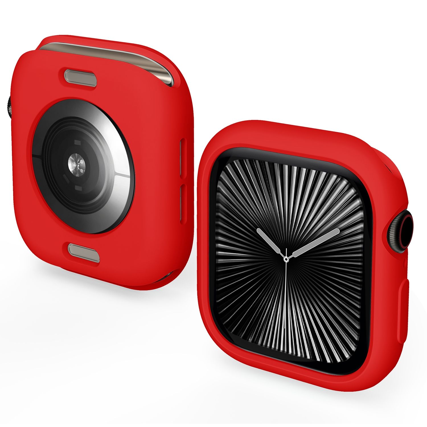 F&uuml;r Apple Watch Series 10 46mm Candy Design TPU Geh&auml;use H&uuml;lle Rot 