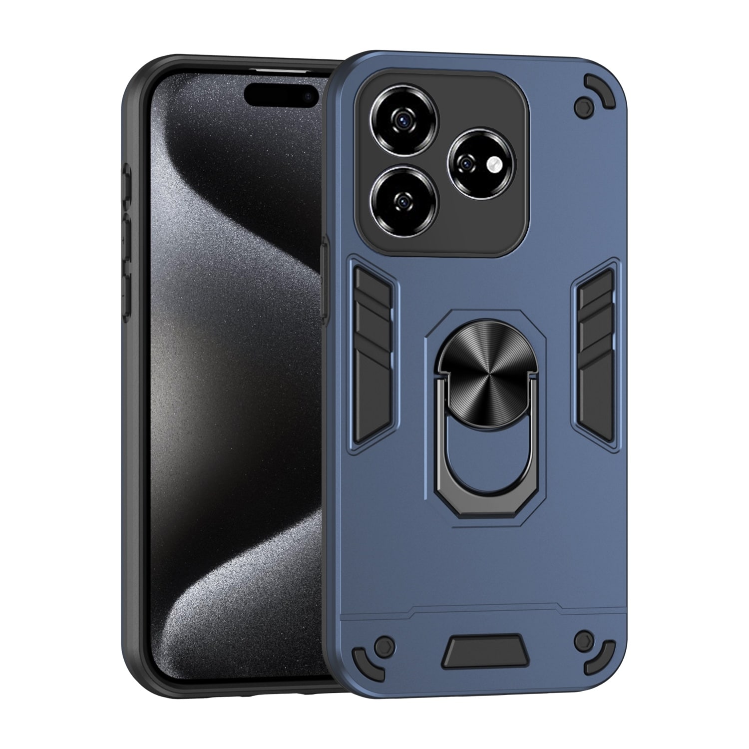 F&uuml;r ZTE Blade V60 Vita / Axon 60 Lite Armor Magnet Ring TPU H&uuml;lle Blau 
