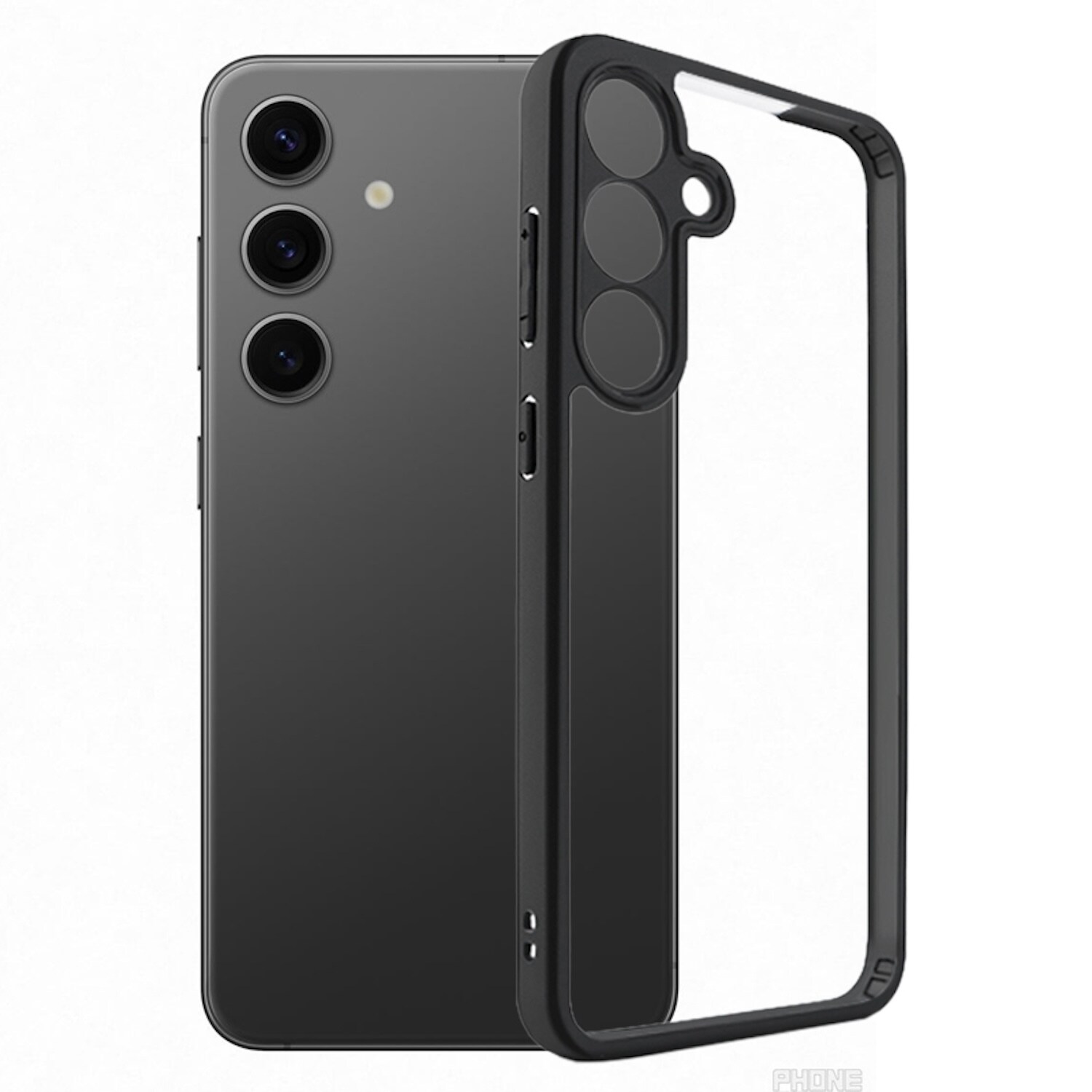 F&uuml;r Samsung Galaxy S25 Frosted TPU + Transparent Schutz H&uuml;lle Schwarz 